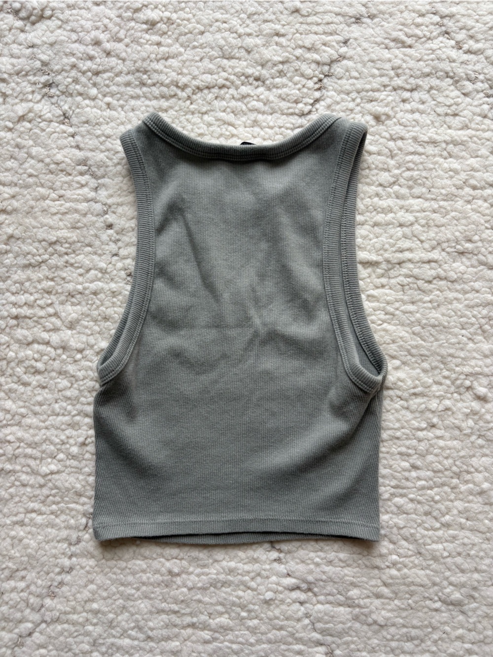 Zara Olive Ribbed Crop Tank - Picture 2 of 3